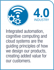 4.0 industry - Integrated automation, cognitive computing and cloud systems are the guiding principles of how we design our products, creating added value for our customers.