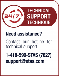 Techical support / Support technique - Need assistance? Contact our hotline for technical support : 1-418-590-STAS (7827) - support@stas.com